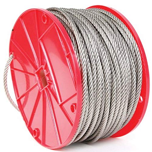 Koch 015021 Cable, 7 by 7 Construction, Trade Size 1/16 by 125 Feet, Stainless Steel