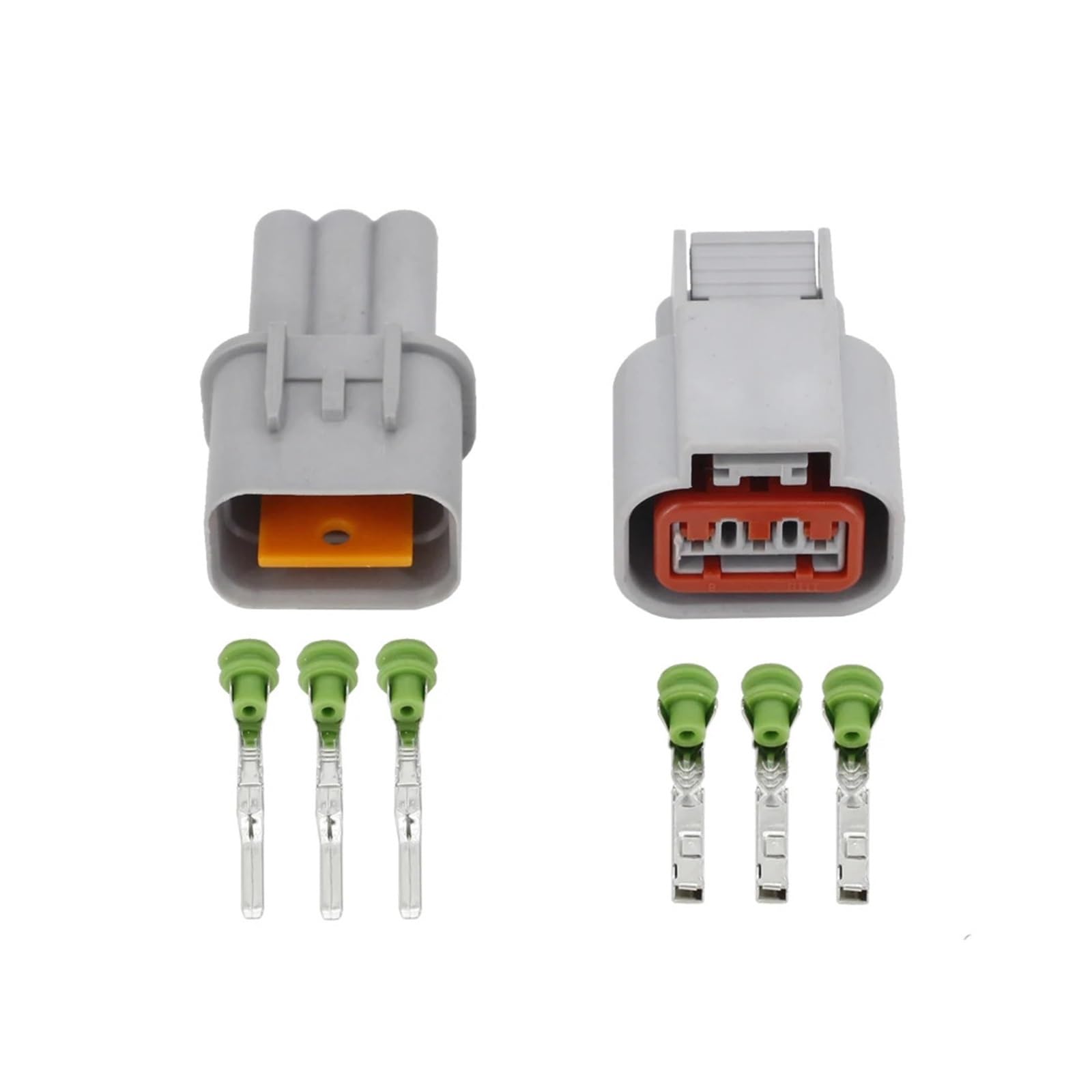 Hengliang Store 10 zestawów 3-pinowe elektryczne złącze samochodowe żeńskie i męskie wodoodporne złącze samochodowe z terminalem i uszczelkami DJ70310Y-2.2-11/21