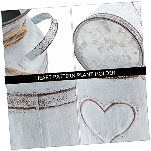 Jarrón de metal en forma de corazón elegante Sosoport plata 4