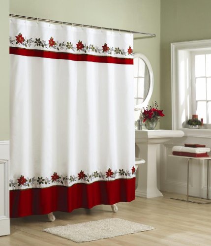 Lorraine Home Fashions Holly Shower Curtain, 70 by 72-Inch, Multicolored