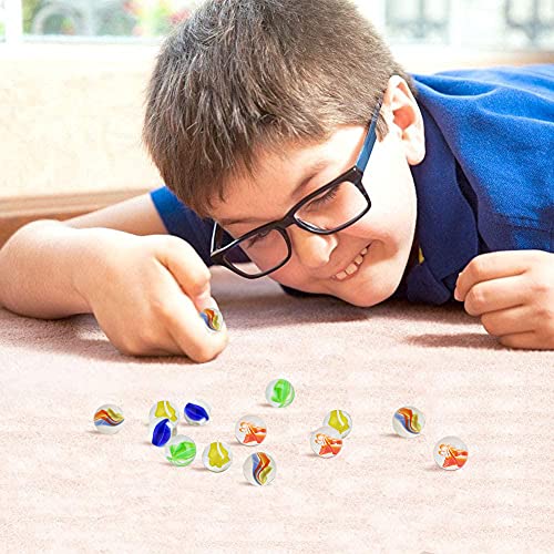image for SallyFashion 240 PCS Marbles Bulk Assorted Colors Glass Marbles, Cat E