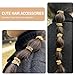 LOTMIAI Cute Hair Ties Bracelet Ponytail Holders, Decorative Gold Beaded Pony Tails Hair Tie for Bonde Brwon Hair, Handmade Elastic with Charms for Thick, Thin, Curly, Straight Hair Types Caramel