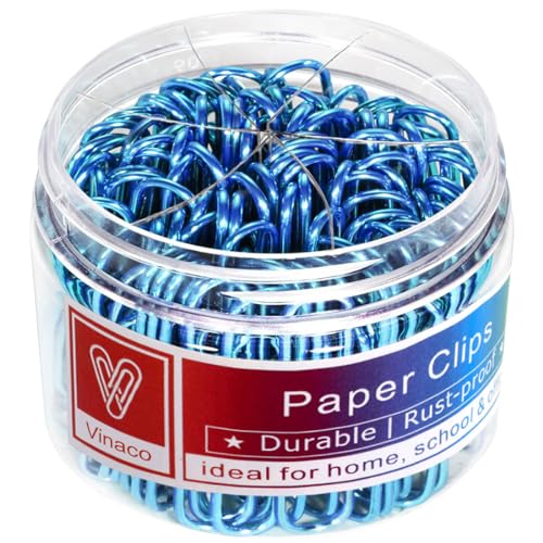 Trombones bleus de tailles assorties 3,3 et 5,1 cm Vinaco pour fourniture scolaire