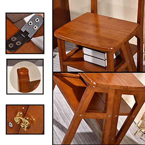 Taburete de escalera de madera de roble macizo con estructura de uso pesado 7