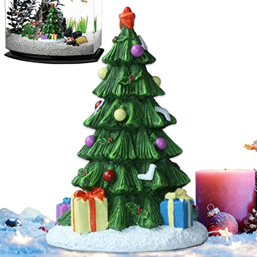 Decoración de pecera de Navidad | Figura de árbol de Navidad en miniatura, accesorios de acuario, suministros de pecera, decoración de mesa, para Navidad, Acción de Gracias, vacaciones