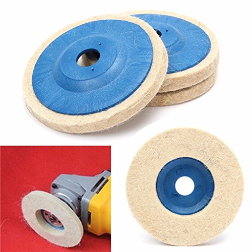 EsportsMJJ 3Pcs 4 Pollici 100Mm Rotonda Rettifica Pad Lana Lucidatura Feltro Disco Buffer Set - Foto 6