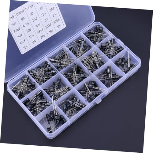 GLEAVI 600 Peças Kit Capacitor Eletrolítico Eletrólise De Alumínio Sortimento De Capacitores Encaixo