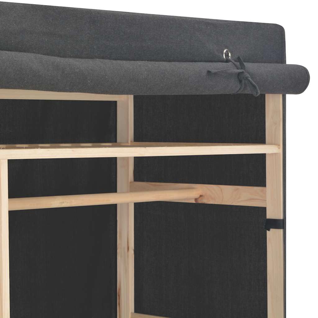 Kleiderschrank Grau 110 x 40 x 170 cm Stoff mit Schiebetüren, Mehrzweck Organizer für Schlafzimmer, Flur, Kinderzimmer, mit Kleiderstange, Regalen und Stauraum