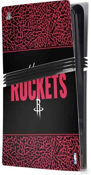 Skinit Decal Gaming Skin Compatible with PS5 Pro Console - Officially Licensed NBA Houston Rockets Standard - Black Design