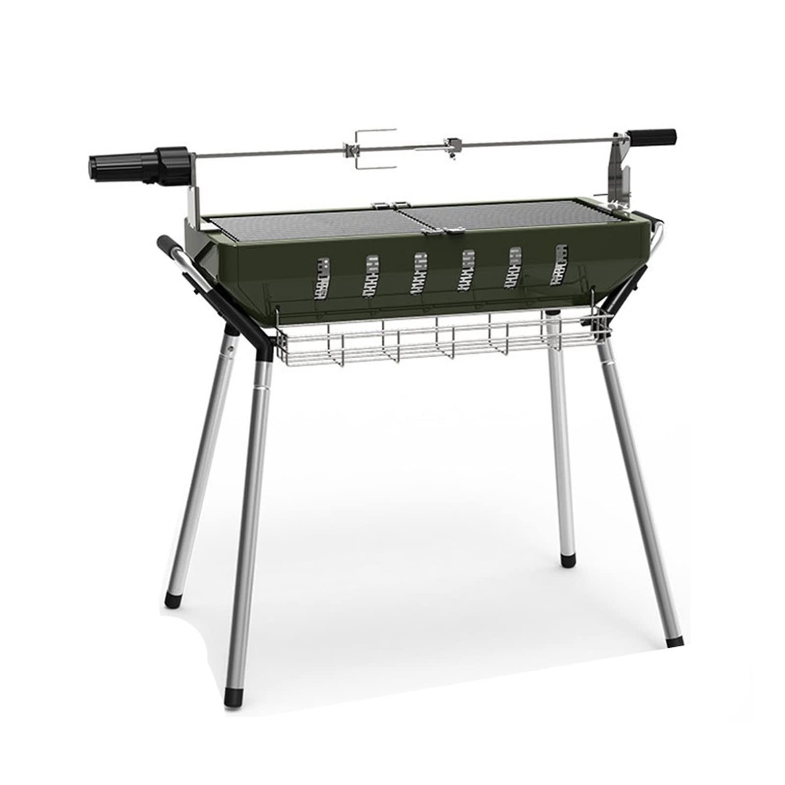 Grill węglowy Przenośny grill ze stali nierdzewnej Grill wędzarniczy na kemping Patio przydomowy ogród