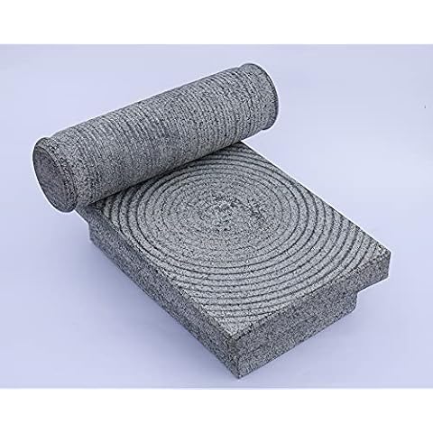 MYNAKSHA Ammikallu or Grindstones Hand Grinder/SIL Batta Large Size(Grey) for Kitchens(11 * 7 in) spl Cover