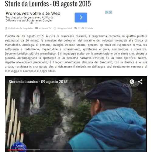 Andrea Gioè - "Storie da Lourdes" @ TV2000 del 9/8/15