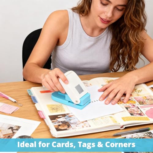 Image of Serplex Postage Stamp Hole Punch (NOT Included Scrap Papers), 1X0.8inch Rectangular Postage Stamp Puncher, Stamppunches for Paper Crafts Lever Craft Cutter Hole Puncher for Scrapbooking Journaling