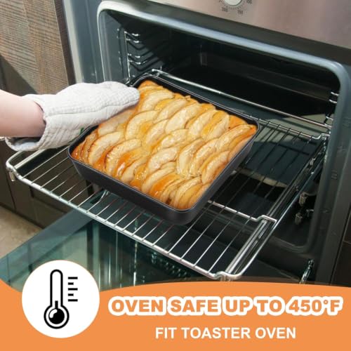 E-far 8x8 Baking Pan, Nonstick Square Cake Pan with Stainless Steel Core - image 7