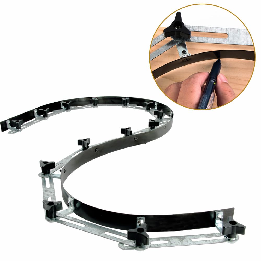 O'SKOOL Gabarit courbe en acier flexible 1700 mm Outil de travail du bois pour transférer des motifs incurvés