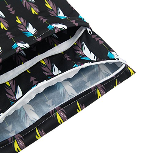 image for ALVABABY 2pcs Cloth Diaper Wet Dry Bags Waterproof Reusable with Two Z