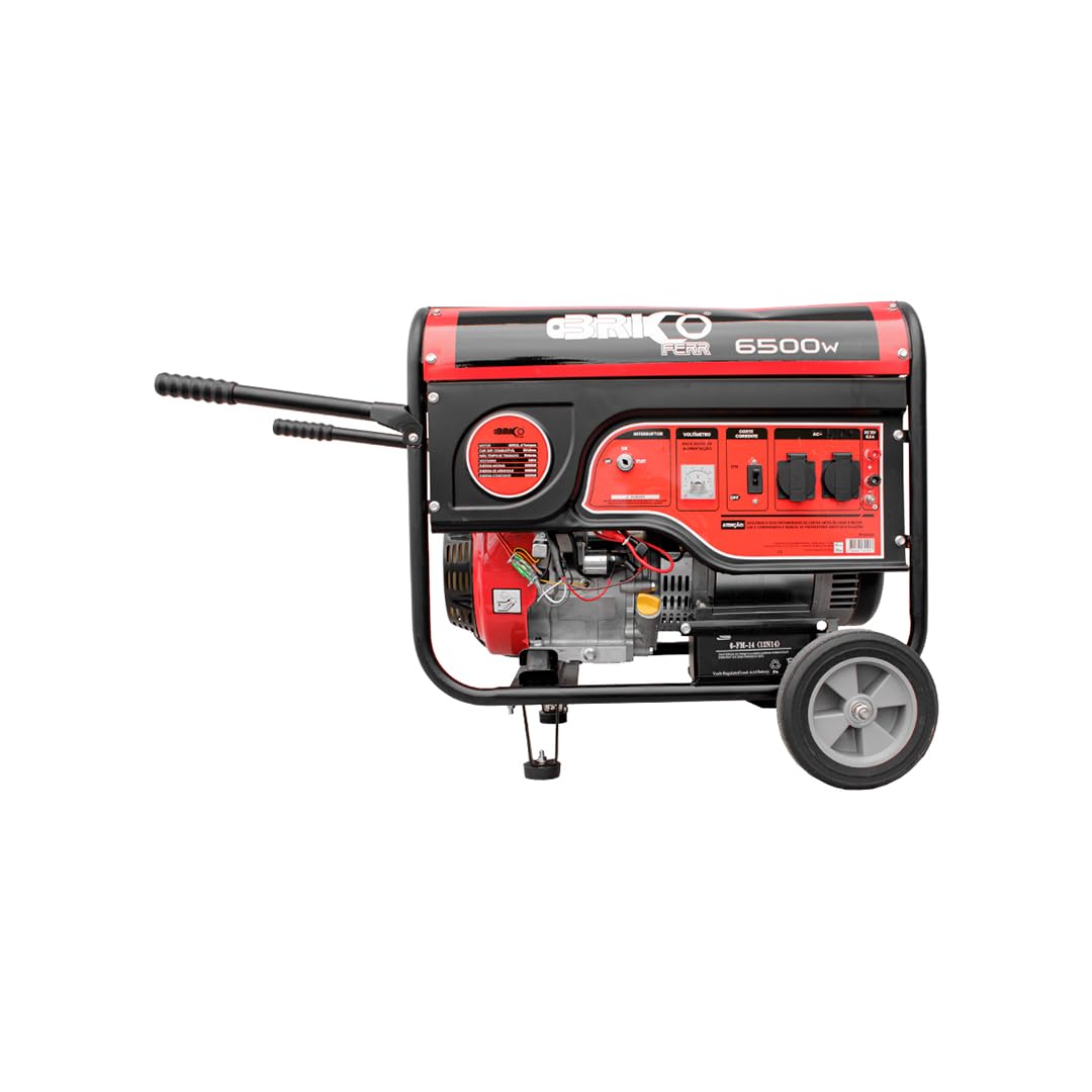 Bricoferr Generador Gasolina - 6.5 KVA, 15HP Monofásico
