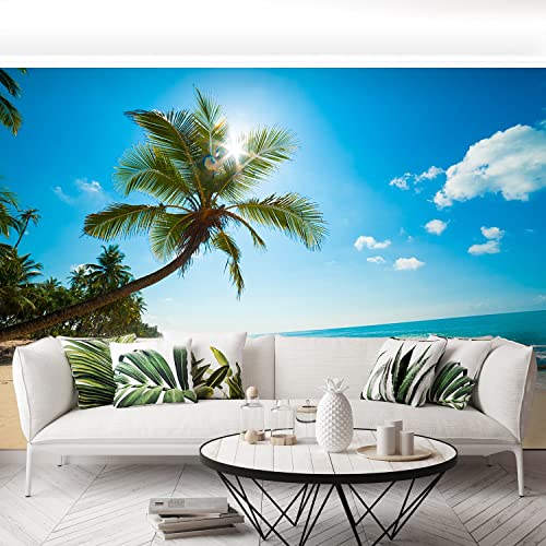 Papier Peint Plage Tropicale Moderne 152x104cm Décor Mural