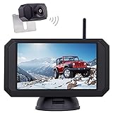 1080P Backup Camera and 5 inch Monitor Kit Digital Wireless Rear View Camera for Car SUV Truck RV Built-in Transmitter with Parking guidelines