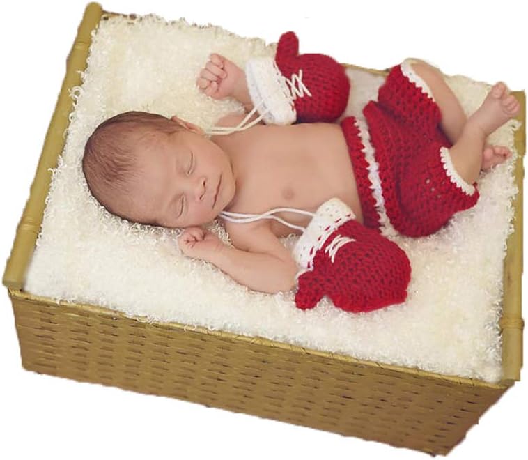 Newborn Photography Outfits Baby Boy Photo Shoot Crochet Props Costume Knit Set Hat Pant