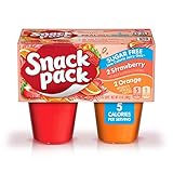 Snack Pack Zero Sugar Strawberry and Orange Flavored Low Calorie Juicy Gels Cups, 3.25 oz., 4-Count