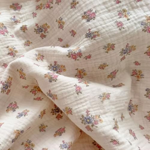 Image of BuLuTu Cottage Floral Duvet Cover King, Ruffles Princess Comforter Cover 90 inchx104 inch, Muslin Quilt Covers with Zipper, No Pillow Case, Soft Lightweight Gauze Bedding, Machine Washable