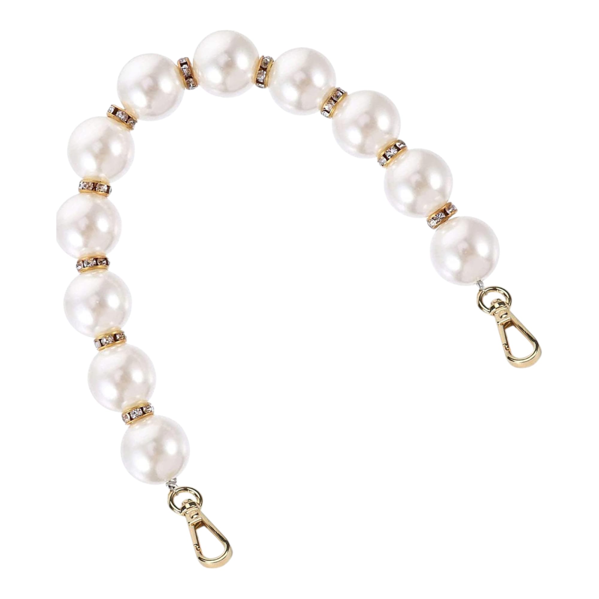 Elegant Pearl Strap for Handbag, 14 Pearls with Rhinestone Spacers-picture-46