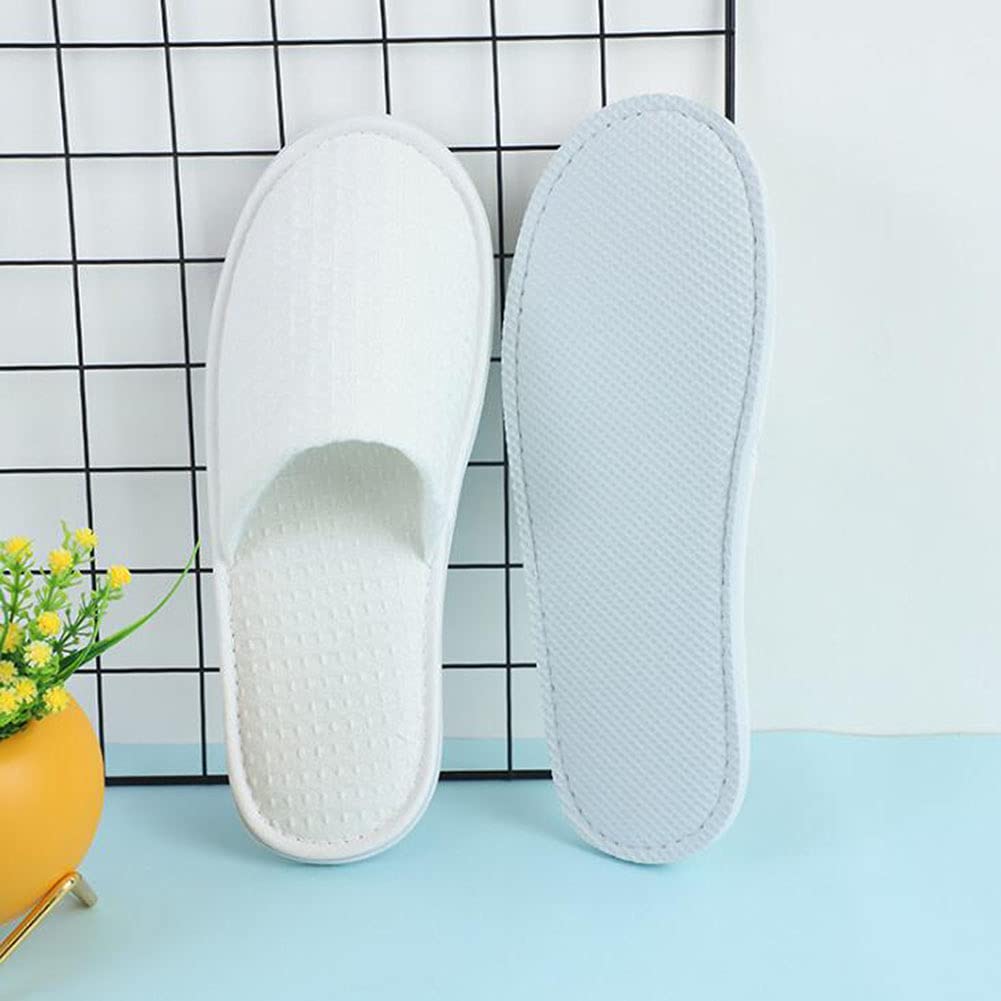 VASANA 2 works Soft Hotel Home Guest Slippers - Closed Toe White Spa Slippers for Women and Men - Spa Party Guest Hotel - Image 2