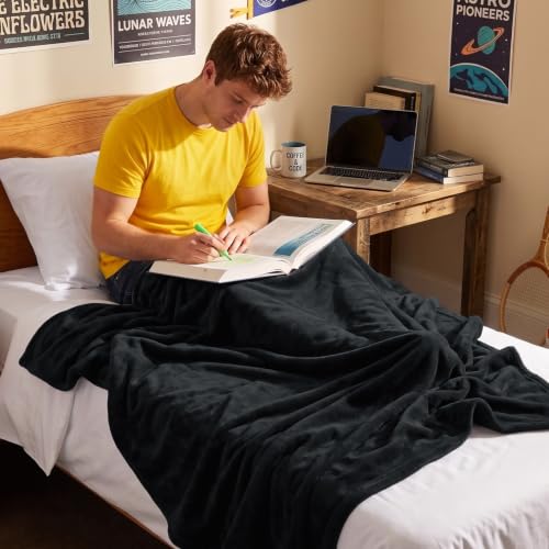 Image of Utopia Bedding Soft Fleece Bed Blanket Twin XL Size Black (90x76 Inch)