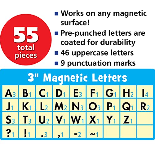 Teacher Created Resources Bloco arrojado com letras magnéticas de 7,6 cm, 77292