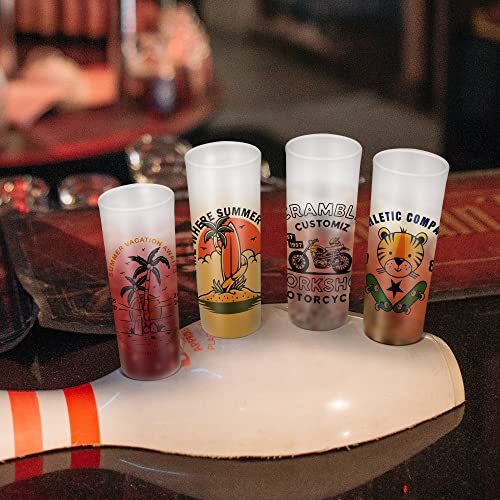 Agh Sublimation Frosted Shot Glasses 3 Oz Set Of 12 Shot Glasses Sublimation Blanks Products Personalized Shot Glasses Bulk With Heavy Base For Whiskey, Tequila, Vodka, Espresso #TOP1