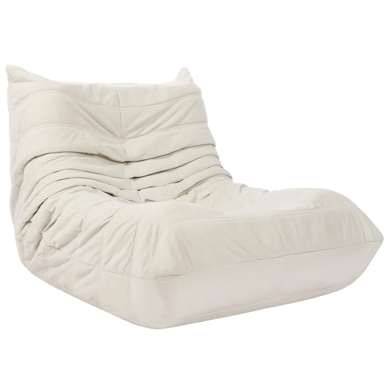 SUNNYNEST Boneless Sofa โ Comfy Cloud Couch with Ergonomic Back Support, Floor Sofa for Living Room, Bedroom, Dorm, Office or Salon (White)