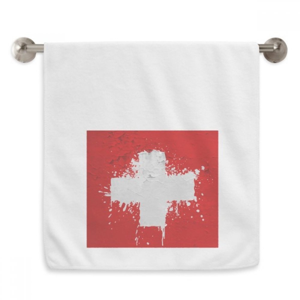 Serviettes de toilette motif diademe Suisse design blanc