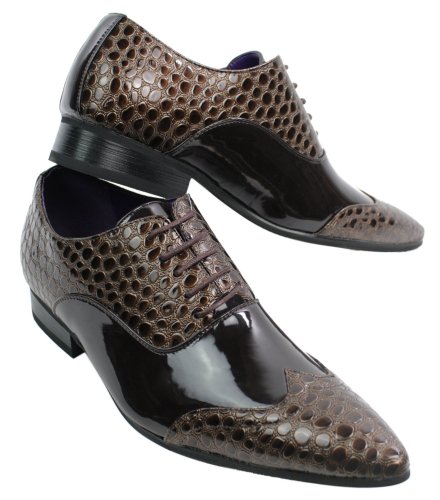 Scarpe Eleganti da Uomo Pelle PU Nera o Marrone