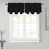 Vista 12 de NICETOWN Cortinas de cenefa para ventanas, tratamiento de ventana de granja rústica, cenefas opacas cortas para decoración de ducha/sótano/Acción