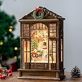 Christmas Snow Globe Swirling Glittering Snowman Choir Manger Scene, USB Lined/Battery Operated Lighted Water Lantern for Christmas Festival Decoration Gifts