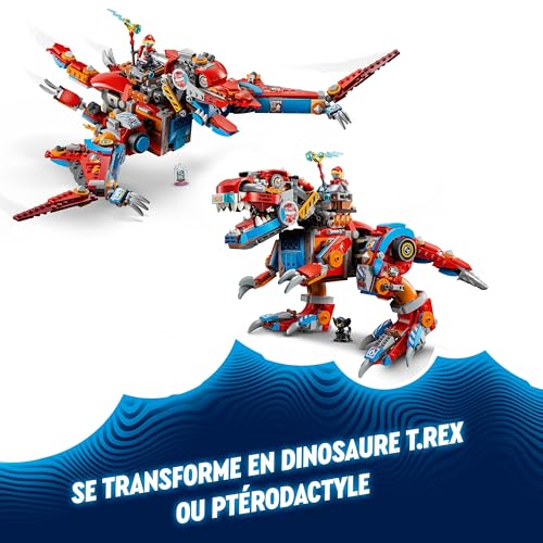 LEGO DREAMZzz Le Robot Dinosaure C-Rex de Cooper - Minifigurines de T. Rex ou Ptérodactyle à Construire et à Transformer - Jouet pour Enfants Garçons et Filles - Cadeau Créatif à Partir de 9 Ans 71484
