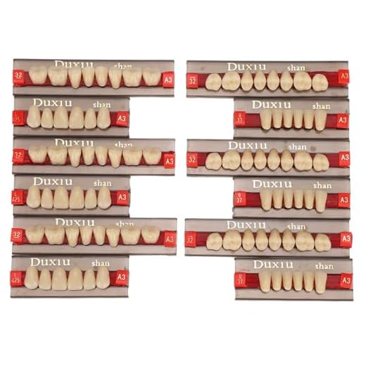 12 Uds. Dentadura postiza de resina, 84 Completos de Material Dental tonos A3, dentadura postiza de resina sintética para reemplazo DIY, Halloween Suministros para dentistas