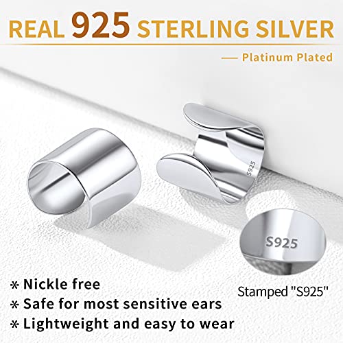 ChicSilver 925 Sterling Silver Ear Cuff Earrings Non Piercing Clip on Cartilage Cuff Earrings for Women4