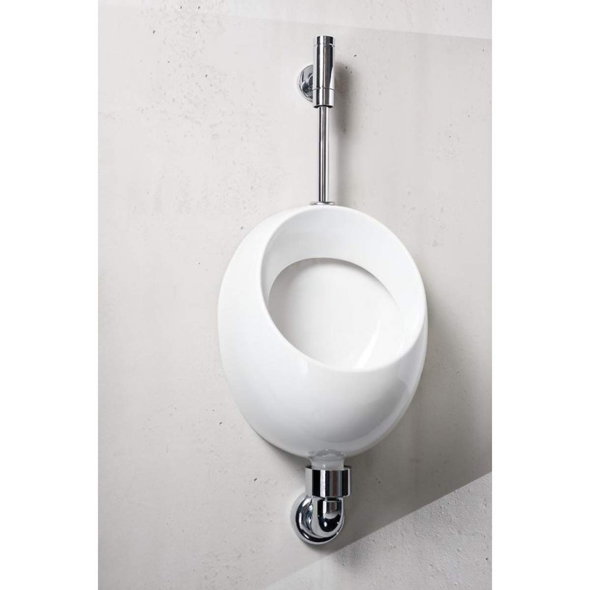 VBChome Urinal Pico – Modernes Keramik Pissoir in Weiß, Hochwertig & Pflegeleicht, Senkrechter Ablauf, Oberer Zulauf, Ideal für WC & Gewerbe, Inkl. Flaschensiphon für einfache Montage