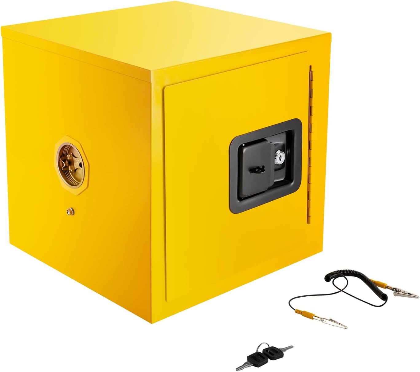 LOYALHEARTDY Flammable Cabinet Hazardous Storage Cabinets 2 Gallon Industry Safety Cabinet Dangerous Goods Storage Cabinet Yellow, 13" x 13" x 13"