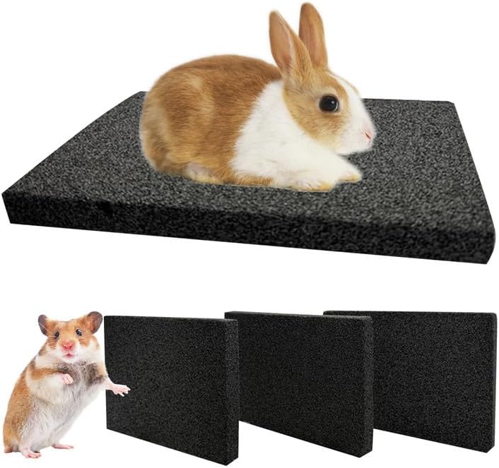 Hamiledyi Almohadillas para pies de conejo, 4 piezas de piedra de dientes de lava de animales pequeños para conejos, hámster, cobayas, ratas,