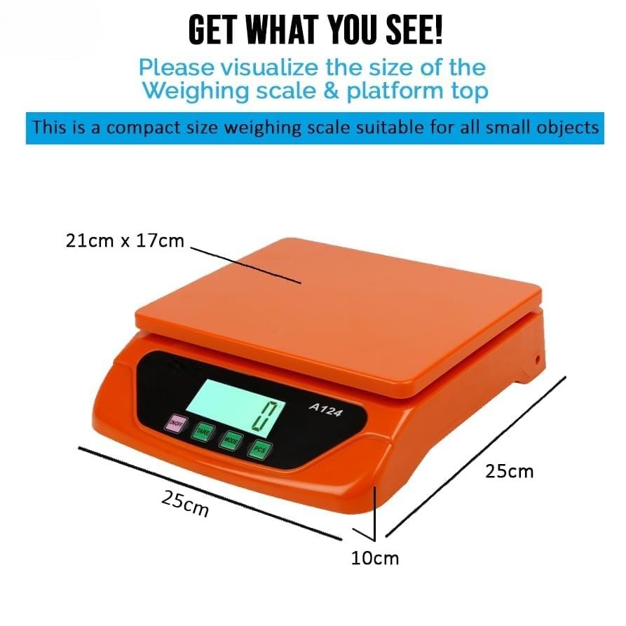 Image of Gripit Digital Weighing Scale 30kg x 1g Accuracy | Heavy Duty Weight Machine with Stainless Steel Platform | Gram Weighing Machine for Shop, Kitchen & Commercial Use