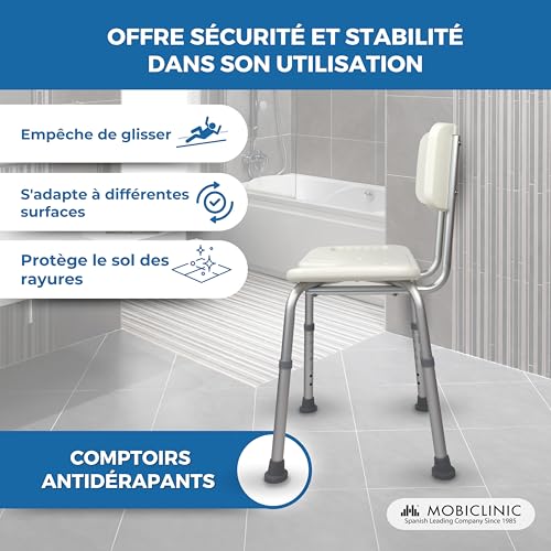 Siège de douche Marisma Mobiclinic contre les risques de chute