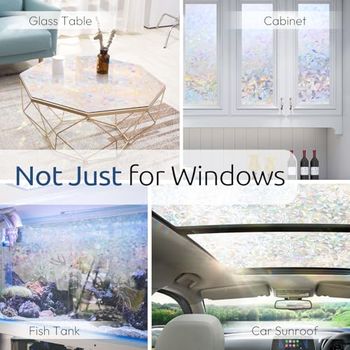 image for rabbitgoo Window Privacy Film Rainbow Film Decorative Window Sticker, 