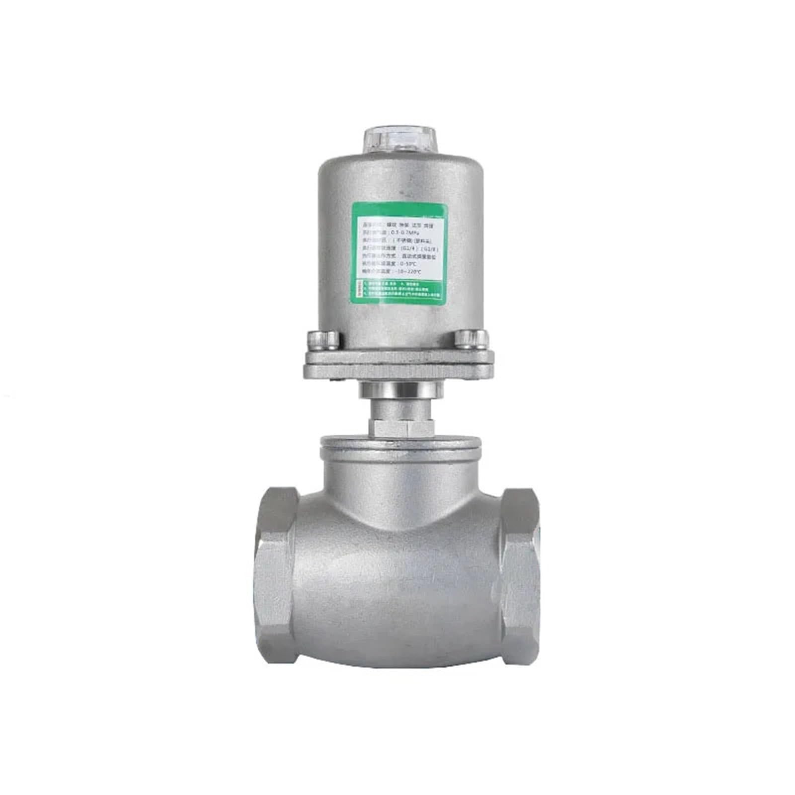 Válvula de agua controlada por aire en acero inoxidable para flujo continuo