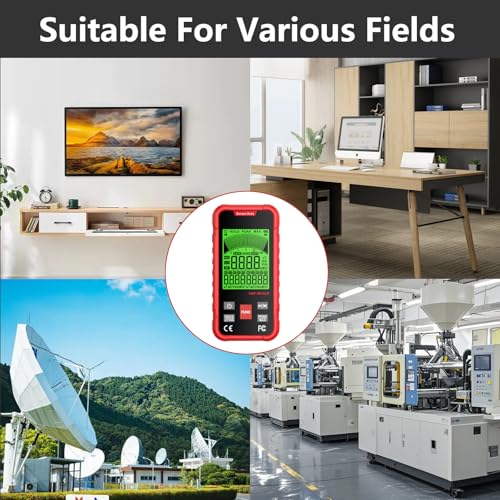 YUZINO EMF Messgerät, Elektrosmog Messgerät EF/MF/RF-Daten Mit LED-Display, Datenkabel Type-C, Drehfeldmessgerät Alarmlampe In Drei Farben Tragbar FüR Zuhause, BüRo Und AußEnbereich