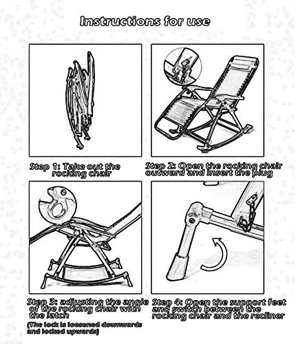 Chaise à bascule zero gravity pliable et réglable pour jardin charge 200kg - 8