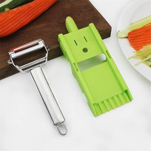 Miniatura 6 de Multi Pelador Doble Cuchilla, Tiras En Juliana, Tiras de Juliana - Pelador de cuchillos dobles con placa de rejilla, pelador de cuchillos múltiples