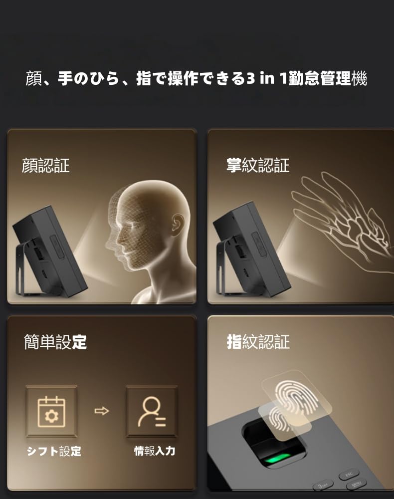 Amazon.co.jp: 新登場3in1タイムレコーダー 勤怠管理 顔/指紋認証